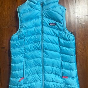 Patagonia duckdown puffer vest Blue Quilted Outerwear girls XXL 16-18 full zip